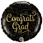 18 Inch (46 cm) Qualatex Congrats Grad Gold Doodles folie ballon
