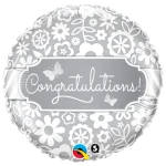 18 Inch (46 cm) Qualatex Congratulations Butterflies folie ballon