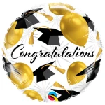 18 Inch (46 cm) Qualatex Congratulations Gold Balloons folie ballon
