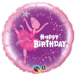 18 Inch (46 cm) Qualatex Dancing Ballerina Happy Birthday folie ballon