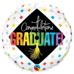 18 Inch (46 cm) Qualatex Graduate Caps and Diamonds folie ballon