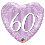 18 Inch (46 cm) Qualatex Happy 60th Damask folie ballon