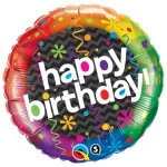 18 Inch (46 cm) Qualatex Happy Birthday Dazzling folie ballon