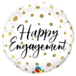 18 Inch (46 cm) Qualatex Happy Engagement Gold Dots folie ballon