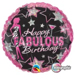 18 Inch (46 cm) Qualatex Happy Fabulous Birthday folie ballon
