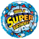 18 Inch (46 cm) Qualatex Have A Super Birthday! folie ballon