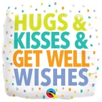 18 Inch (46 cm) Qualatex Hugs Kisses Get Well Wishes folie ballon