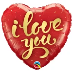 18 Inch (46 cm) Qualatex I Love You Gold Script folie ballon