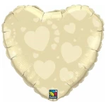 18 Inch (46 cm) Qualatex Ivory Hearts folie ballon