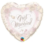 18 Inch (46 cm) Qualatex Just Married Roses folie ballon
