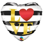 18 Inch (46 cm) Qualatex L(Heart)VE Horizontal Stripes folie ballon