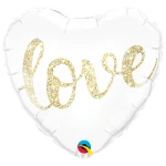 18 Inch (46 cm) Qualatex Love Glitter Gold folie ballon