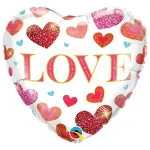 18 Inch (46 cm) Qualatex Love Jewel Hearts folie ballon