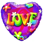 18 Inch (46 cm) Qualatex Love Psychedelic Daisies folie ballon
