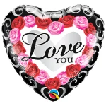 18 Inch (46 cm) Qualatex Love You Red Rose Frame folie ballon