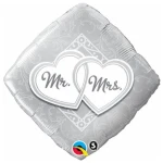 18 Inch (46 cm) Qualatex Mr & Mrs Entwined Hearts folie ballon