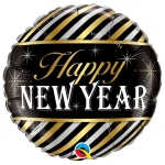 18 Inch (46 cm) Qualatex New Year Diagonal Stripes folie ballon