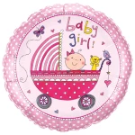 18 Inch (46 cm) Qualatex Rachel Ellen - Baby Girl Stroller folie ballon