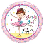 18 Inch (46 cm) Qualatex Rachel Ellen - Birthday Girl Ballerina folie ballon