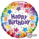 18 Inch (46 cm) Qualatex Radiant Stars Birthday folie ballon