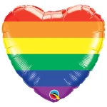 18 Inch (46 cm) Qualatex Rainbow Stripes folie ballon