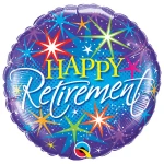 18 Inch (46 cm) Qualatex Retirement Colorful Bursts folie ballon