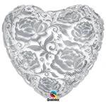18 Inch (46 cm) Qualatex Silver Roses folie ballon