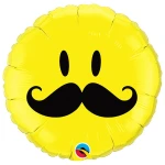 18 Inch (46 cm) Qualatex Smile Face Mustache folie ballon