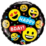 18 Inch (46 cm) Qualatex Smileys Happy Bday folie ballon
