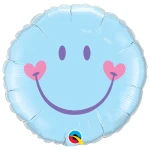 18 Inch (46 cm) Qualatex Sweet Smile Face - Pale Blue folie ballon