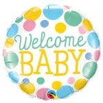 18 Inch (46 cm) Qualatex Welcome Baby Dots folie ballon