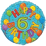 18 Inch (46 cm) Unique Festive 6th Birthday folie ballon