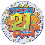 18 Inch (46 cm) Unique Happy 21st Birthday folie ballon