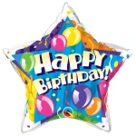 20 Inch (51 cm) Qualatex Birthday! Sparkling Balloons Star folie ballon