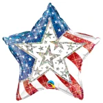 20 Inch (51 cm) Qualatex Dazzling Stars & Stripes folie ballon