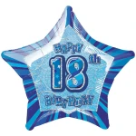 20 Inch (51 cm) Unique Blue 18th Birthday Star folie ballon