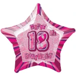20 Inch (51 cm) Unique Pink 18th Birthday Star folie ballon