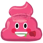 25 Inch (63 cm) Anagram Emoticon Pink Poop folie ballon