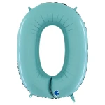 26 Inch (66 cm) Grabo Numbers Pastel Blue folie ballonnen