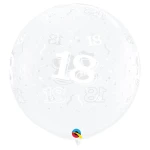 3 ft (90 cm) Qualatex Confetti Diamond Clear latex ballonnen