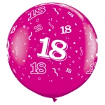 3 ft (90 cm) Qualatex Confetti Wild Berry latex ballonnen