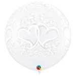 3 ft (90 cm) Qualatex Entwined Hearts latex ballonnen