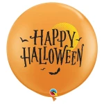 3 ft (90 cm) Qualatex Halloween Moon & Bats latex ballonnen