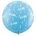 3 ft (90 cm) Qualatex It's A Boy latex ballonnen