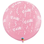 3 ft (90 cm) Qualatex It's A Girl latex ballonnen
