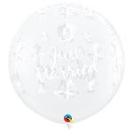 3 ft (90 cm) Qualatex Just Married Butterflies latex ballonnen