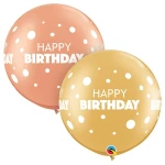 30 inch (76 cm) Qualatex Birthday Big & Little Dots latex ballonnen