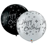 30 inch (76 cm) Qualatex Birthday Sparkles & Swirls latex ballonnen