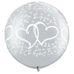30 inch (76 cm) Qualatex Entwined Hearts latex ballonnen
