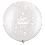 30 inch (76 cm) Qualatex Just Married Flowers latex ballonnen